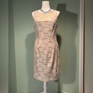 Ivory lace stretch sheath dress size 6